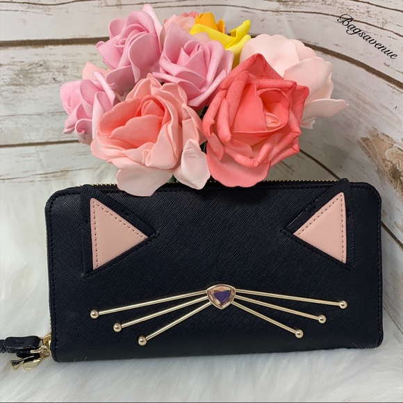 Kate spade Jazz things Up cat Wallet Black Leather - Picture 2 of 8